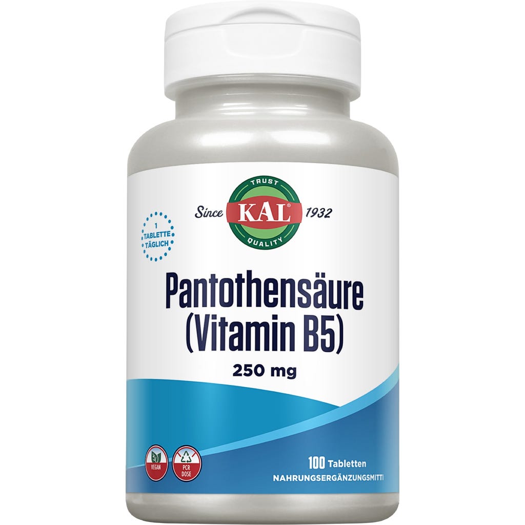 pantothenic acid 750 mg and 250 mg l-carnitine mg, 100 tablets - KAL Discover the Science Behind