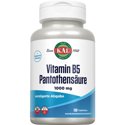 KAL Vitamin B5 - 1000 mg Pantothensäure - 100 Tabletten