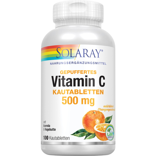 Solaray Gepuffertes Vitamin C Kautabletten 500 - 100 Kautabletten