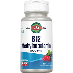 KAL Vitamine B 12 Méthylcobalamine 1000 mcg - 60 comprimés à sucer