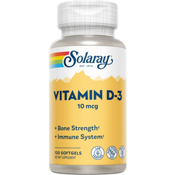 Solaray Vitamín D3 10 mcg - 120 měkkých kapslí