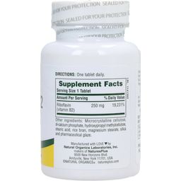 Nature's Plus Vitamine B2 250 mg S/R - 60 comprimés