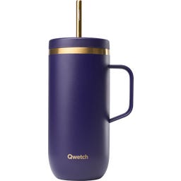 Qwetch Isotherm Cold Cup z uchwytem, 600 ml - Ciemny fiolet i złoto