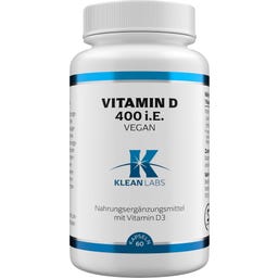 KLEAN LABS Vitamina D 400 IU, Vegana - 60 Cápsulas