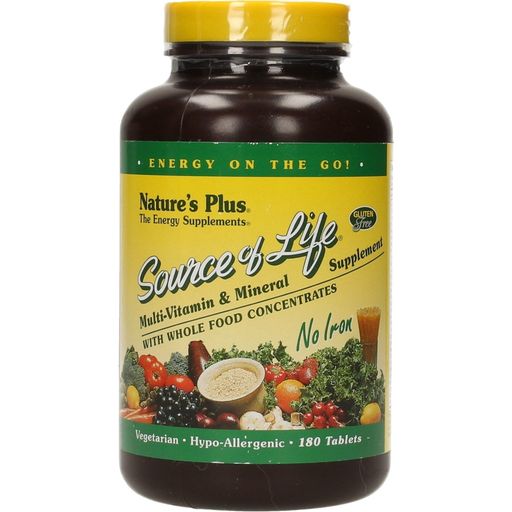 Nature's Plus Source of Life® Iron Free - 180 tabl.