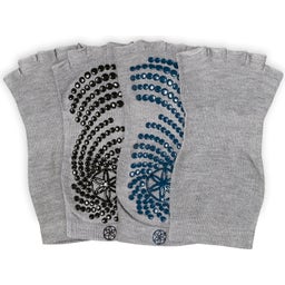 Grippy Toeless Yoga Socks - Grey, Double Pack - Grey