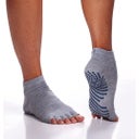 Grippy Toeless Yoga Socks - Grey, Double Pack - Grey