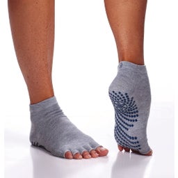 Grippy Toeless Yoga Socks - Grey, Double Pack - Grey