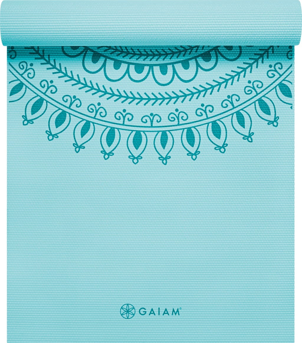 Premium Yogamat MARRAKESCH, Lichtblauw met medaillonpatroon