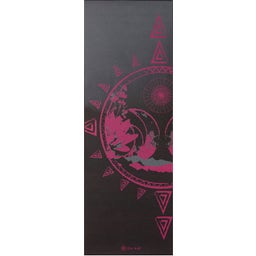 GAIAM Yogamatte Premium BE FREE - Schwarz/Rosa mit Sonne & Mond/Lotus & Om