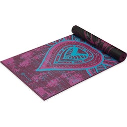 GAIAM Yogamatte Premium BE FREE - Schwarz/Rosa mit Sonne & Mond/Lotus & Om
