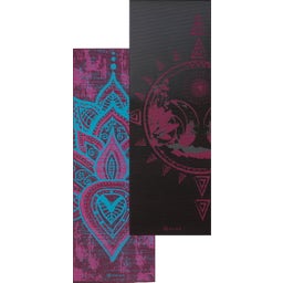 GAIAM Yogamatte Premium BE FREE - Schwarz/Rosa mit Sonne & Mond/Lotus & Om