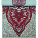 GAIAM Esterilla de Yoga Premium ZARA-ROGUE - Turquesa con estampado rojo