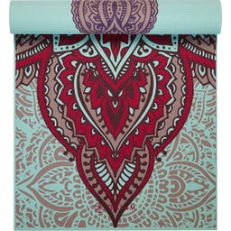 GAIAM Esterilla de Yoga Premium ZARA-ROGUE - Turquesa con estampado rojo