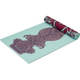 GAIAM Esterilla de Yoga Premium ZARA-ROGUE - Turquesa con estampado rojo