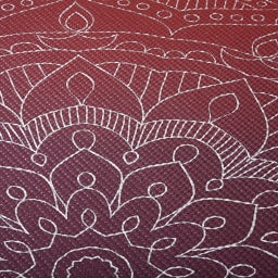 GAIAM METALLIC SUN Yogamatta Premium - Nyanser av rött med vita mandalas