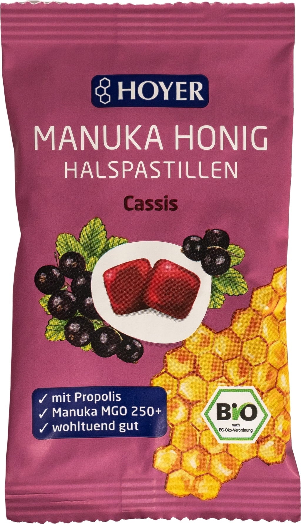 Pastilhas para a Garganta de Mel de Manuka Bio - Cassis - 30 g