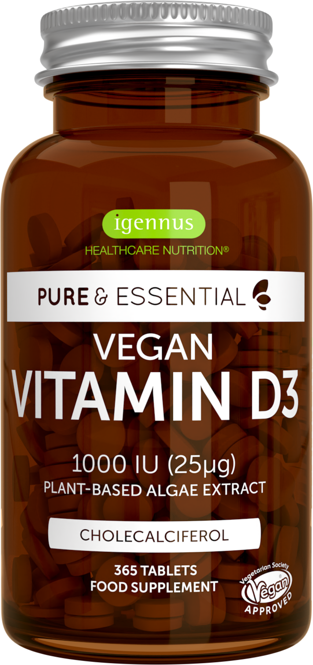 Pure & Essential - Vegan Vitamin D3 1000 IE (25 µg)