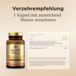 Solgar® Biotin 1000 µg - 50 Kapseln