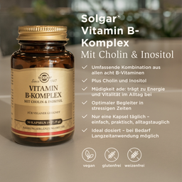 Vitamin B-Komplex mit Cholin und Inositol - 50 Kapseln
