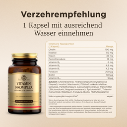 Vitamin B-Komplex mit Cholin und Inositol - 50 Kapseln