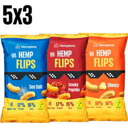 Hempions Biologische Hemp Flips Trio - 15 x 70 g