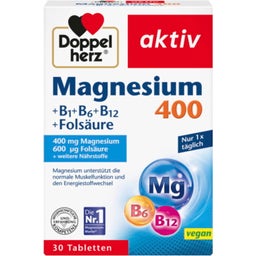 Doppelherz Magnesium 400 + B1 + B6 + B12 + Folsäure - 30 Tabletten