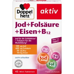 Doppelherz Jod + Folsäure + Eisen + B12 - 45 Tabletten