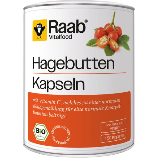 Raab Vitalfood Hagebutten Kapseln Bio - 150 Kapseln