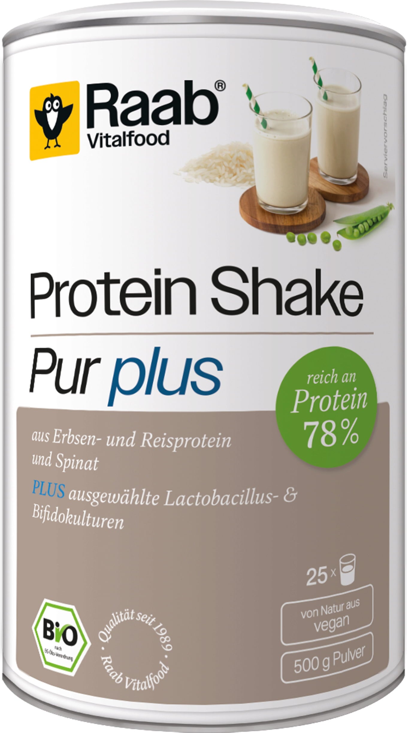Raab Vitalfood Protein Shake Pure Plus Organic - 500 g