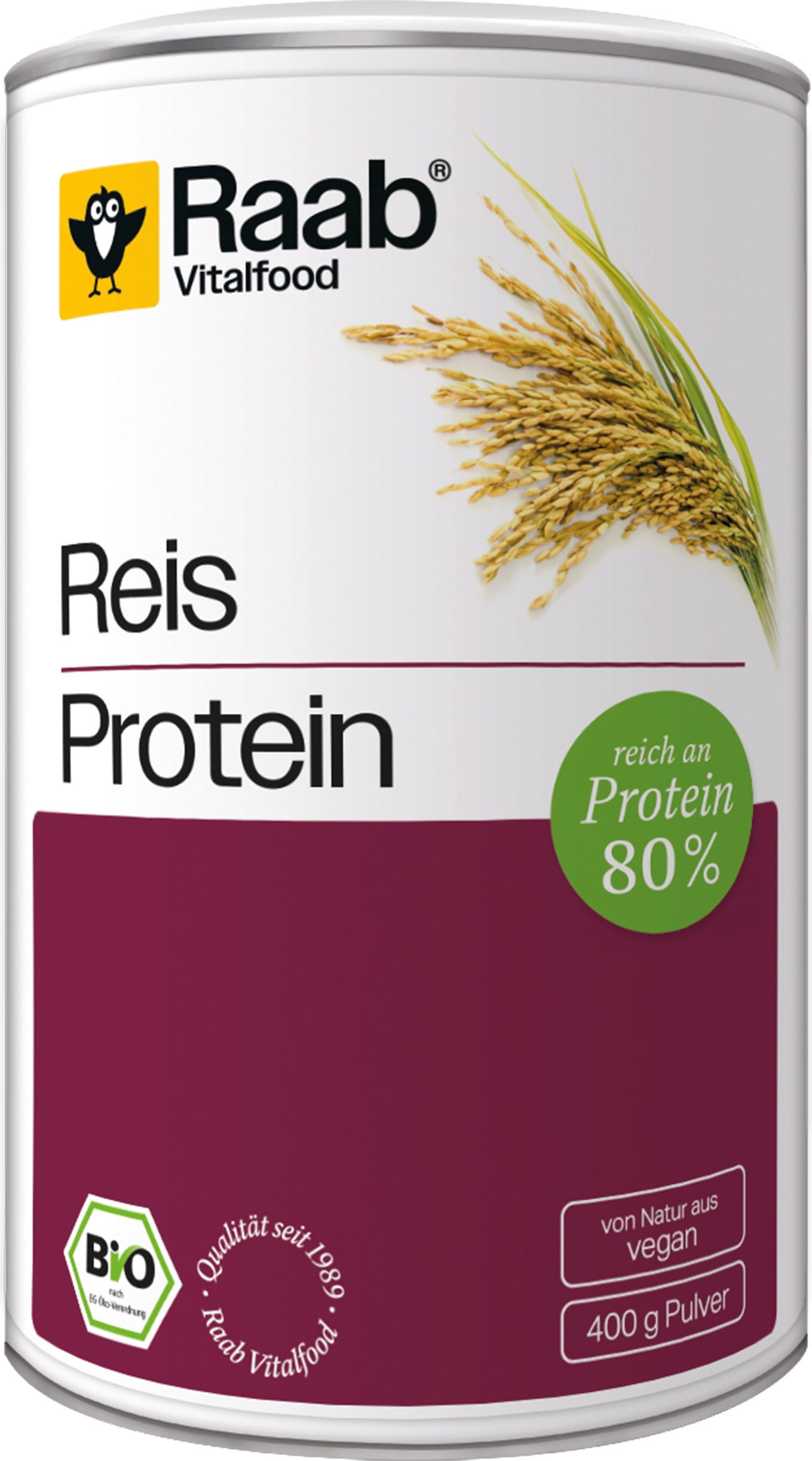 Raab Vitalfood Proteína de Arroz em Pó Bio - 400 g