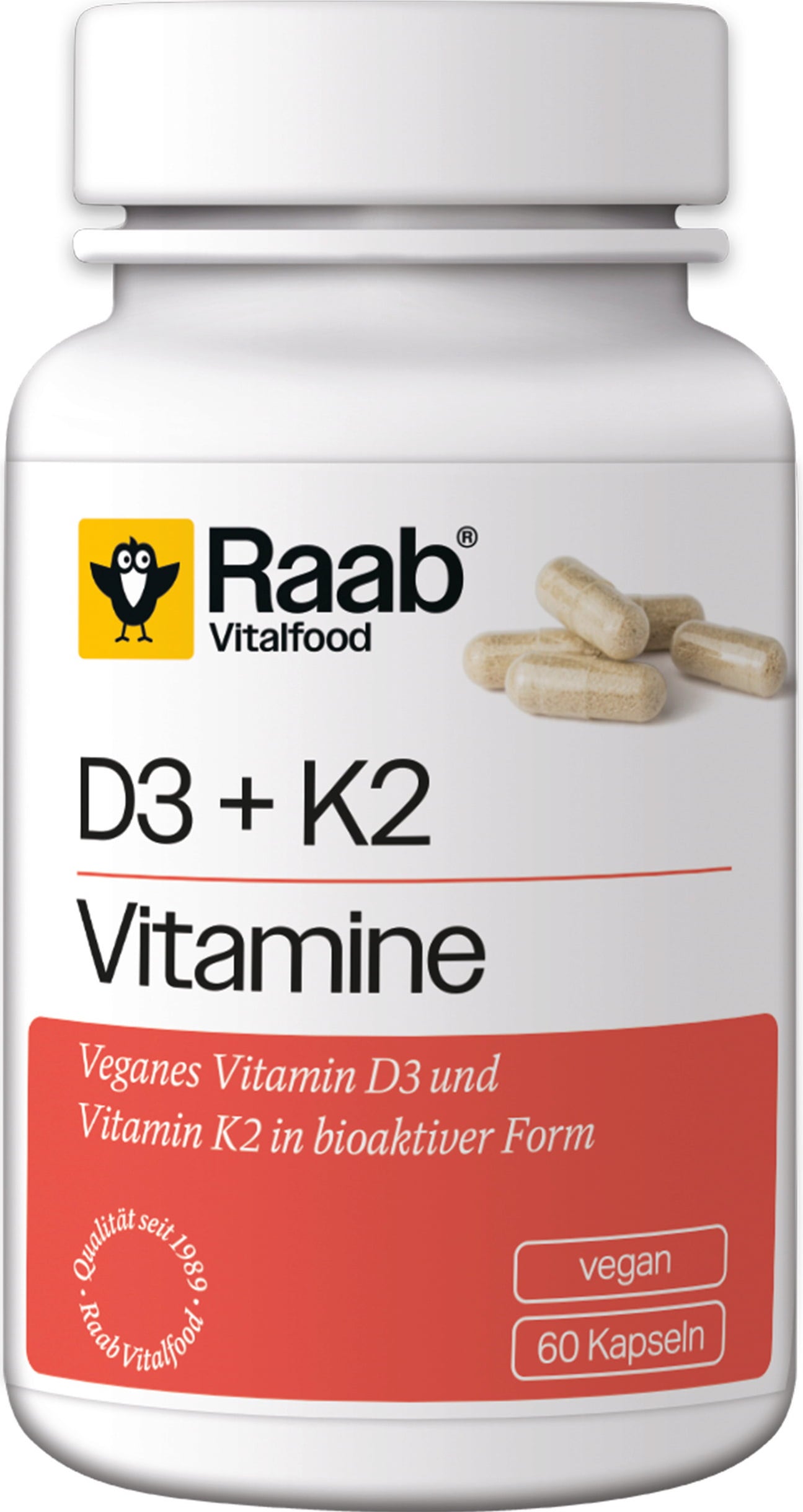 Raab Vitalfood Vitamine D3 + K2 - 60 Capsules