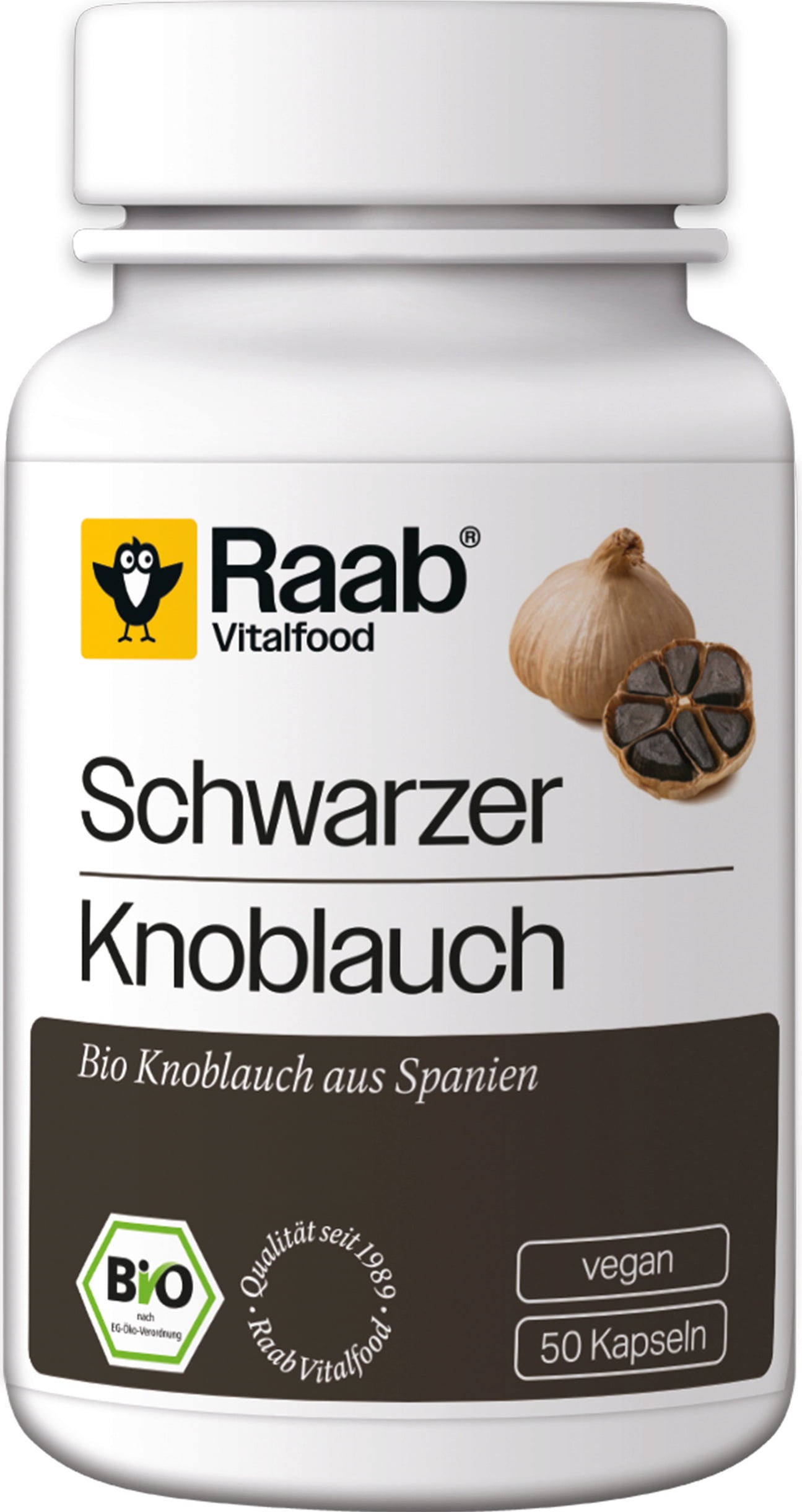 Raab Vitalfood Alho Preto Bio - 50 Cápsulas