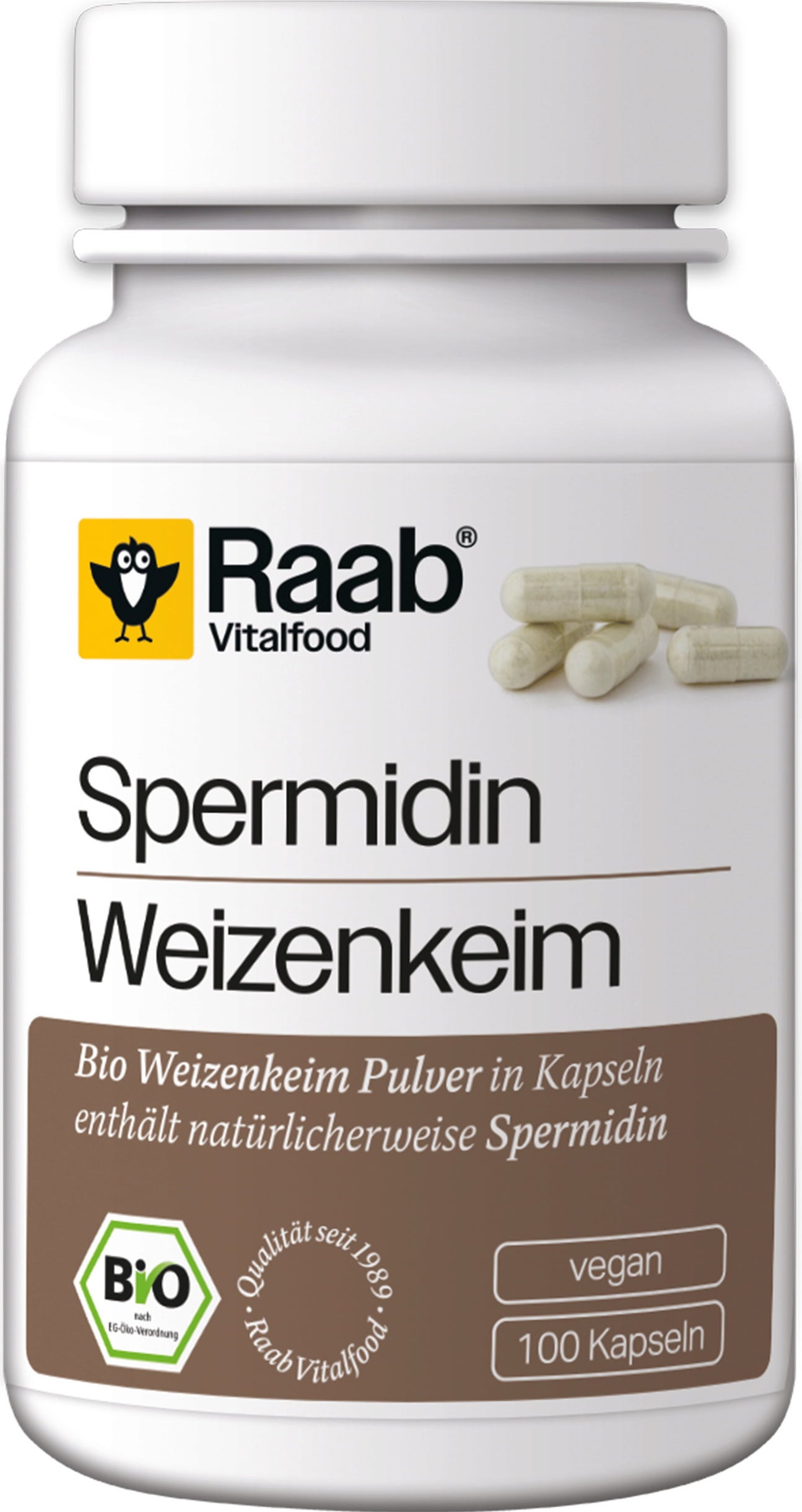 Raab Vitalfood Spermidine Vetegroddskapslar Ekologiska