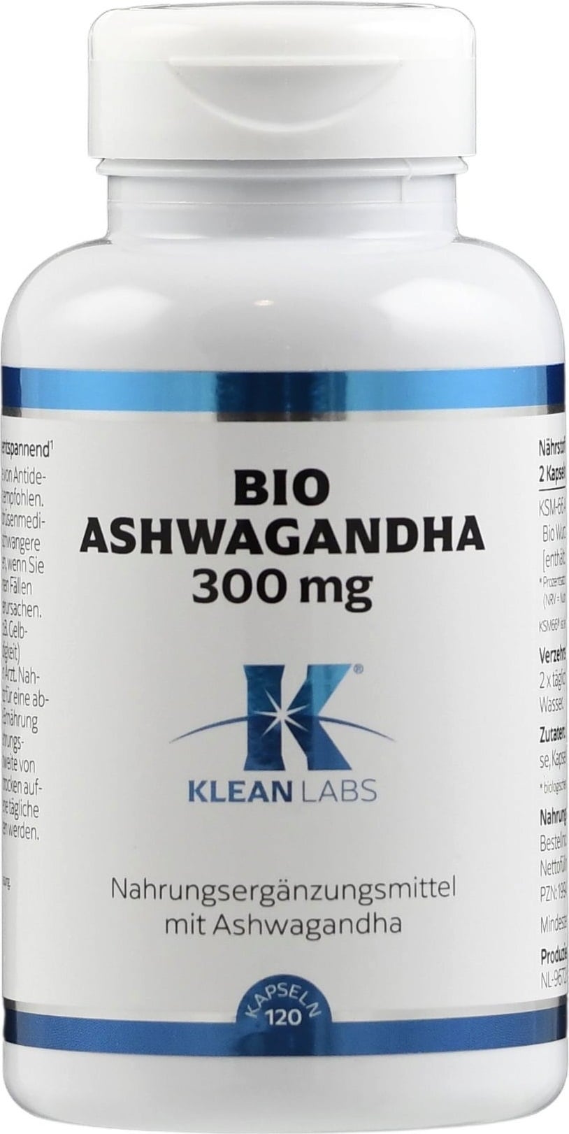 Extrato de Raiz de Ashwagandha Bio 300 mg, 120 Cápsulas