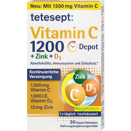 tetesept Vitamin C 1200 Depot + Zink + D3 - 30 Tabletten