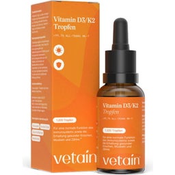 Vitamine D3/K2 – Gouttes Vegan – 1 000 UI - 30 ml