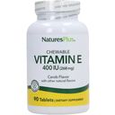 Nature's Plus Vitamine E 400 UI - Comprimés à Croquer - 90 comprimés à mâcher