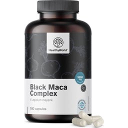 HealthyWorld Complexe de Maca Noire 5000 mg - 180 gélules