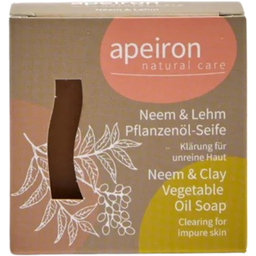 Apeiron Сапун с растителни масла Ниим & глина - 100 g 