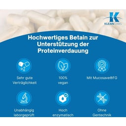 KLEAN LABS Betaine HCl vegan - 120 Kapseln