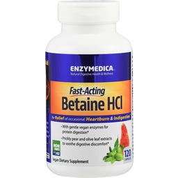 Enzymedica Fast-Acting Betaine HCl - 120 cápsulas vegetales