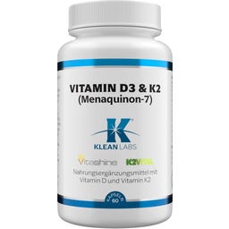 KLEAN LABS Vitamin D3 & K2 Menaquinon 7 - 60 Kapseln