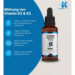 KLEAN LABS Vitamin D3 & K2 flüssig - 25 ml
