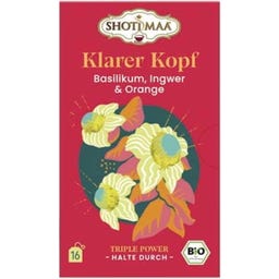 Bio Tee Klarer Kopf - Basilikum, Ingwer & Orange - 16 Teebeutel