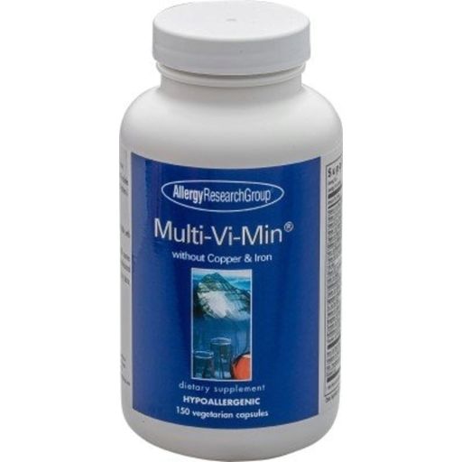 Allergy Research Group Multi-Vi-Min® brez bakra in železa - 150 veg. kaps.