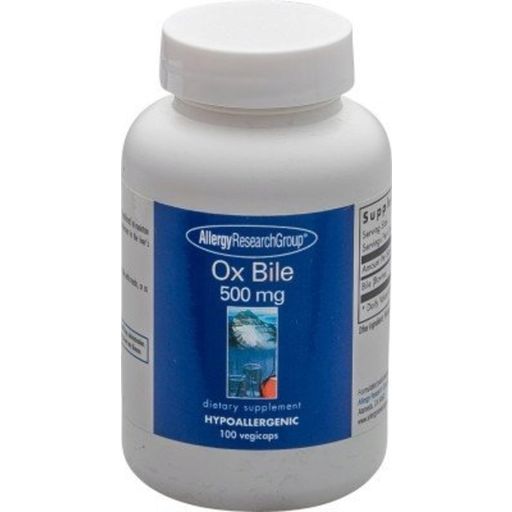 Allergy Research Group Ox Bile 500mg - 100 veg. capsules