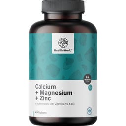 HealthyWorld Calcium + Magnesium + Zinc - 400 Tabletter