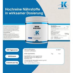 KLEAN LABS MSM en Poudre - 500 g