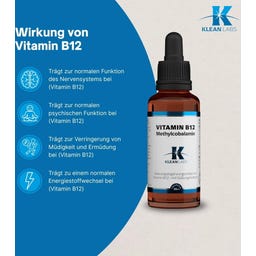 KLEAN LABS Vitamín B12 methylkobalamin, kapky - 30 ml